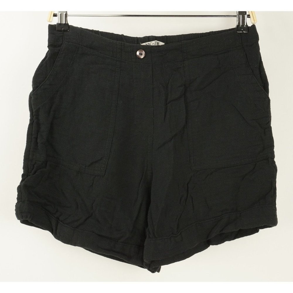Nic + Zoe Women's Size S Black Rayon Cotton Panel Pocket Breathable Chino Shorts